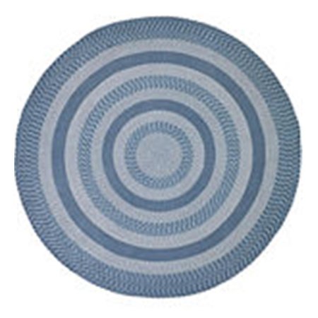 WORK-OF-ART 8 in. Round Newport Chenille Rug - Slat Blue WO2112573